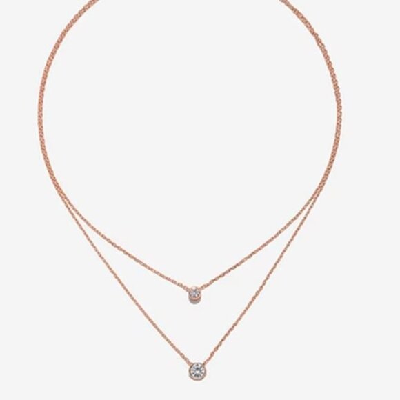Bijoux Terner Jewelry - Bijoux Bar Rose Tone Slider Pendant 16 Inch Link Strand Necklace NIB
